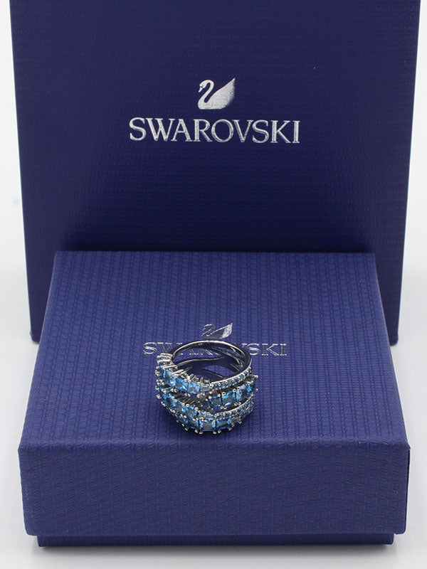 خاتم سواروفسكي فضي زركون خواتم Swarovski سماوي 6 