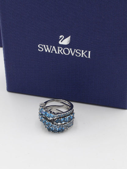 خاتم سواروفسكي فضي زركون خواتم Swarovski  