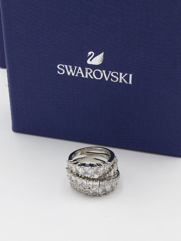 خاتم سواروفسكي فضي زركون خواتم Swarovski  