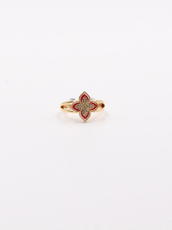خاتم روبرتو كوين حجر ملون عنابي ذهبي / 8 - Jewel
