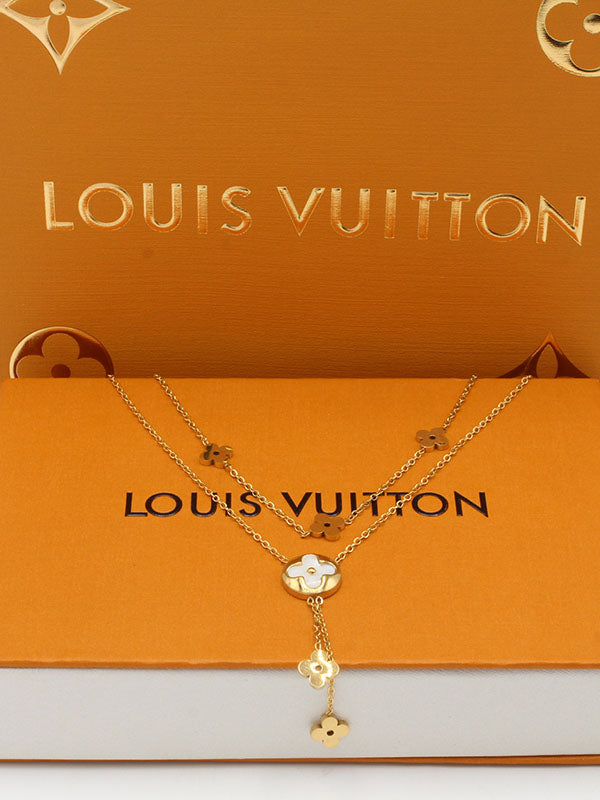 سلسال لويس فيتون دبل لاينز بندنت لوقو سلسال louis vuitton