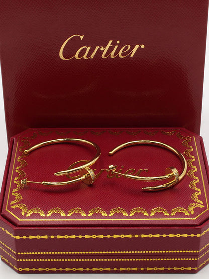 حلق كارتير مدور كبير لوقو زركون حلق CARTIER ذهبي 