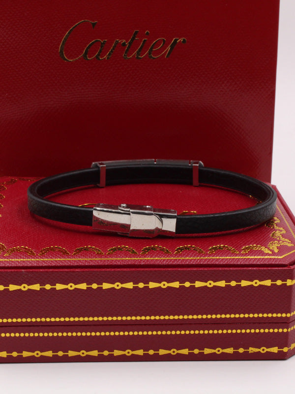 اسواره كارتير جلد اسود رجالية كبيره اسواره CARTIER  