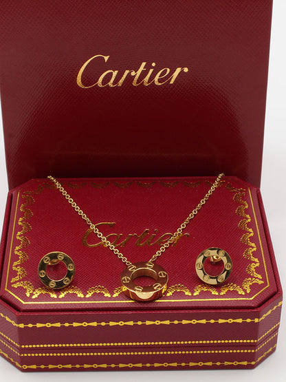 طقم كارتير سيركل 2 قطع ذهبي اطقم CARTIER ذهبي ساده 