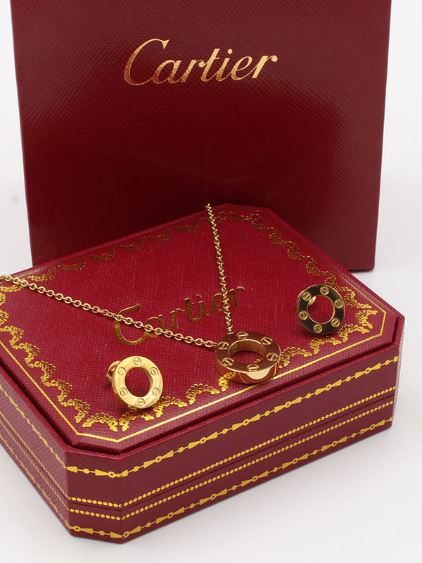 طقم كارتير سيركل 2 قطع ذهبي اطقم CARTIER