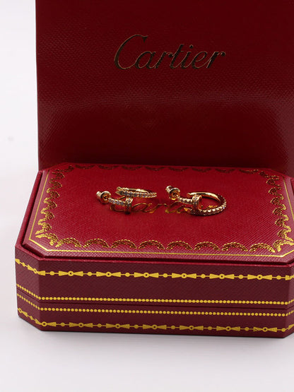 حلق كارتير مسمار زركون وسط حلق CARTIER  