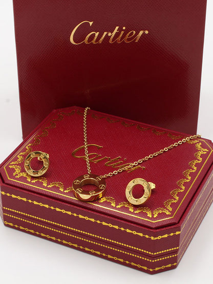 طقم كارتير سيركل 2 قطع ذهبي اطقم CARTIER  