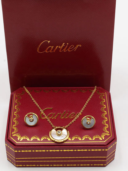 طقم كارتير شيل 2 قطع ذهبي اطقم CARTIER  