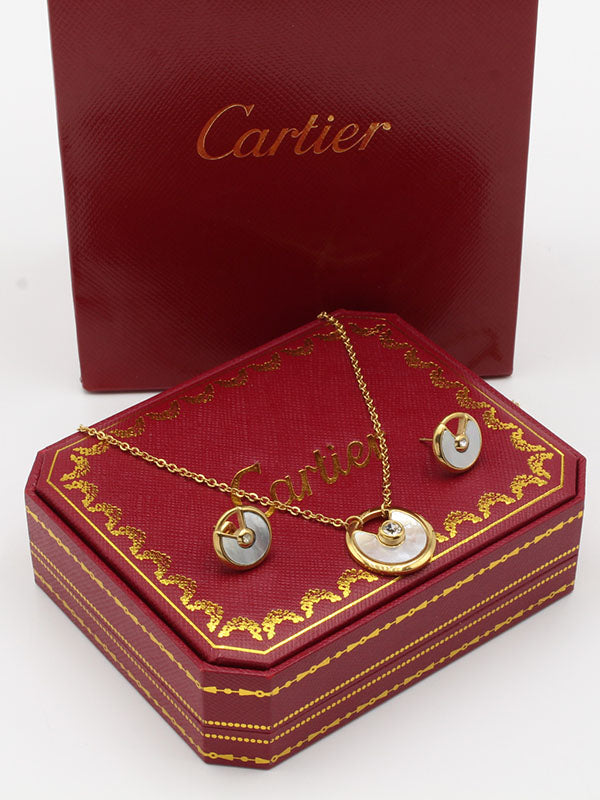 طقم كارتير شيل 2 قطع ذهبي اطقم CARTIER  