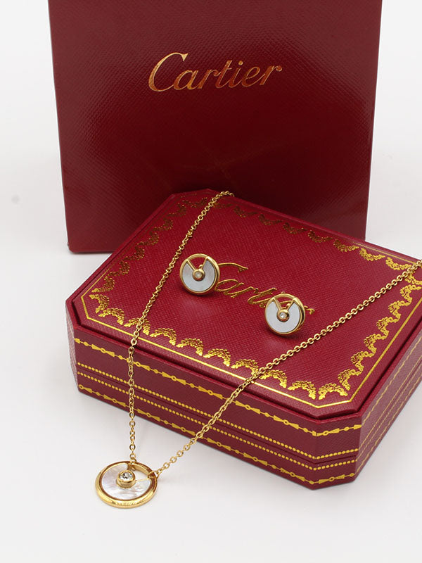 طقم كارتير شيل 2 قطع ذهبي اطقم CARTIER  