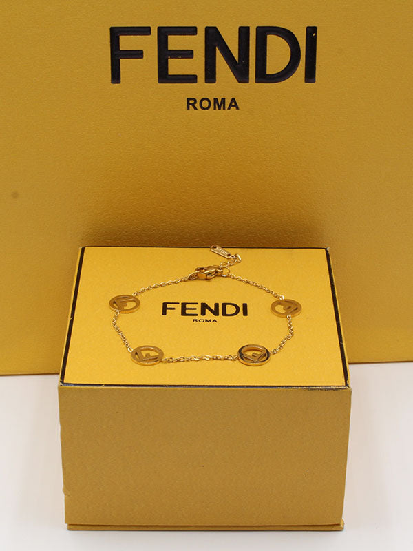 اسواره فندي ناعم لوقو ذهبي اسواره fendi ذهبي 