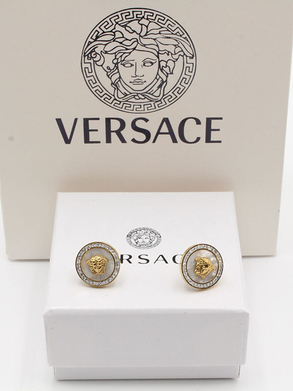 حلق فيرساتشي ملون حلق versace ذهبي ابيض 