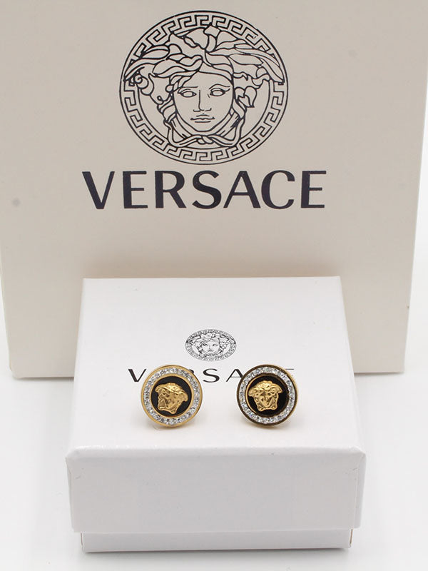 حلق فيرساتشي ملون حلق versace ذهبي اسود 