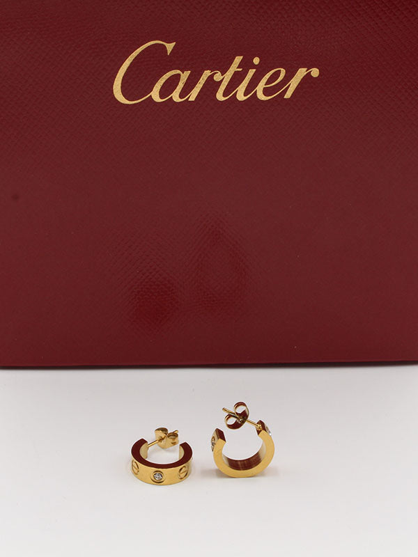 حلق كارتير مدور صغير زركون حلق CARTIER  