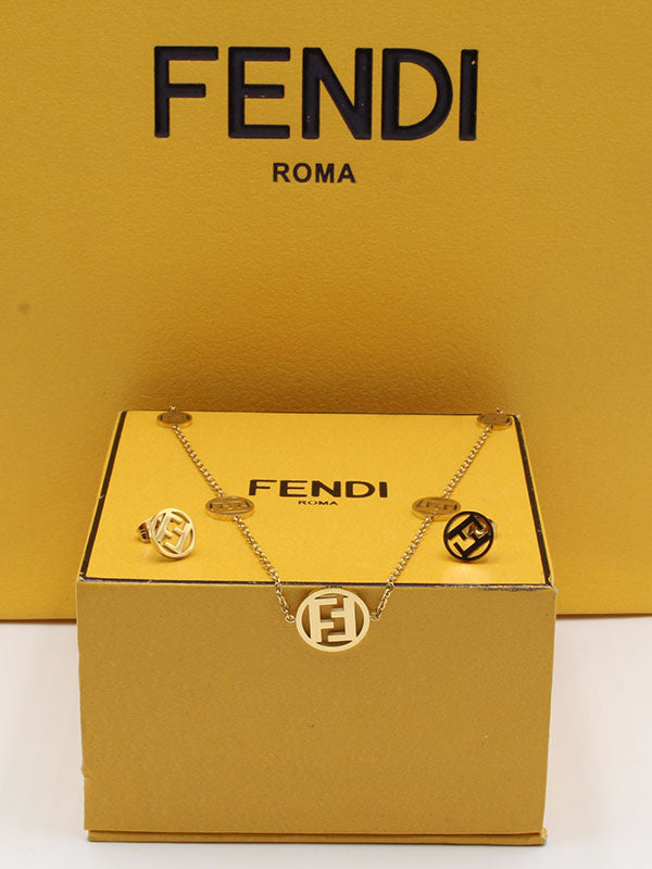 طقم فندي دبل اف اطقم fendi ذهبي 