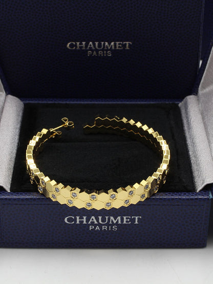 حلق شومية زركون كبير لوقو حلق chaumet