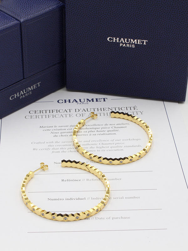 حلق شومية زركون كبير لوقو حلق chaumet