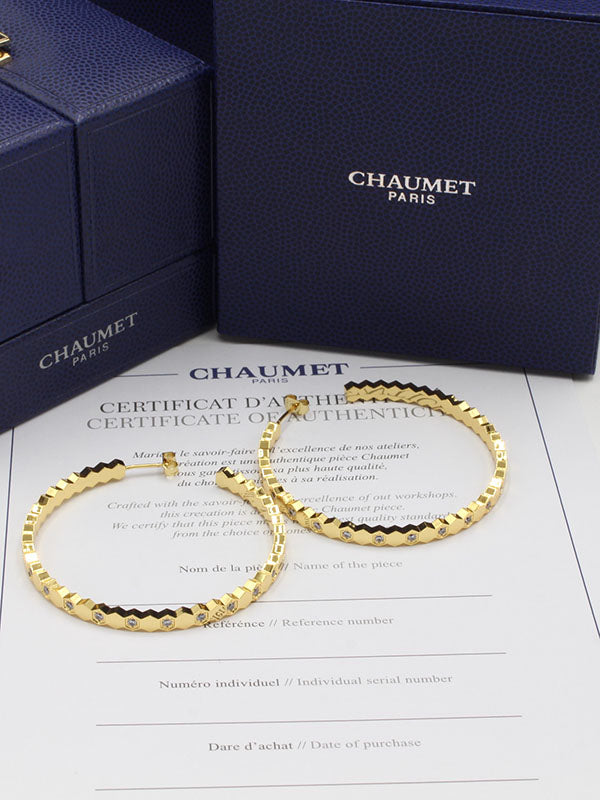حلق شومية زركون كبير لوقو حلق chaumet