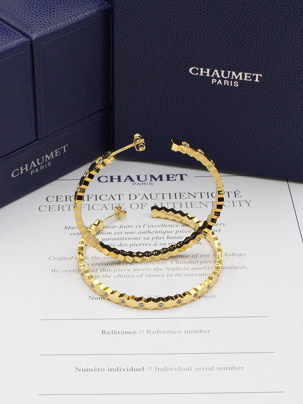 حلق شومية زركون كبير لوقو حلق chaumet