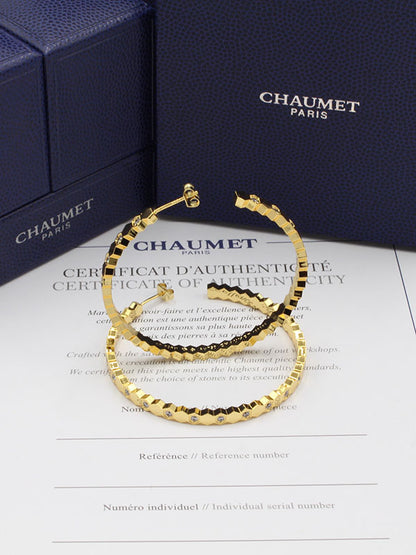 حلق شومية زركون كبير لوقو حلق chaumet