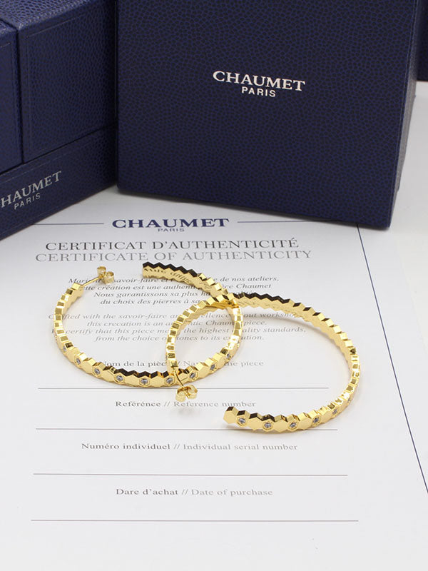 حلق شومية زركون كبير لوقو حلق chaumet