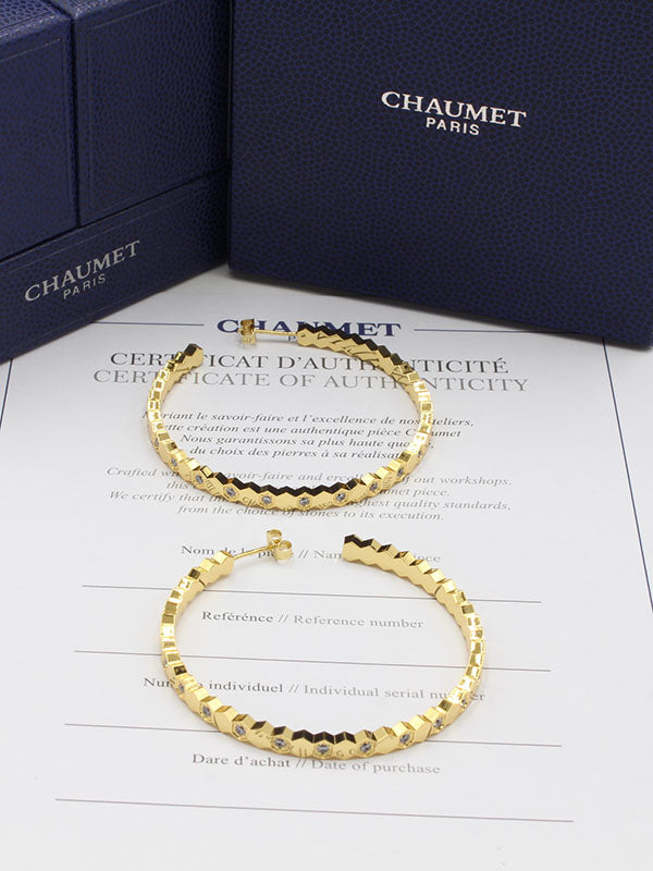 حلق شومية زركون كبير لوقو حلق chaumet