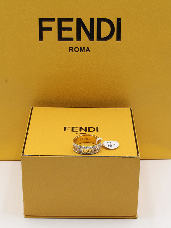 خاتم فندي زركون ذهبي خواتم fendi  