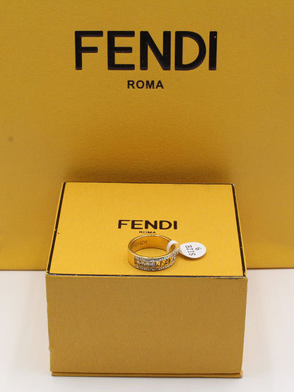 خاتم فندي زركون ذهبي خواتم fendi  