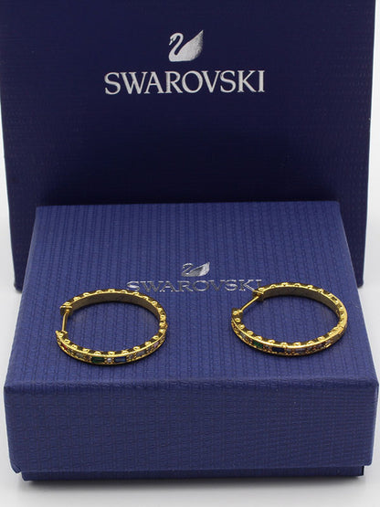 حلق سواروفسكي مدور ملون حلق Swarovski  