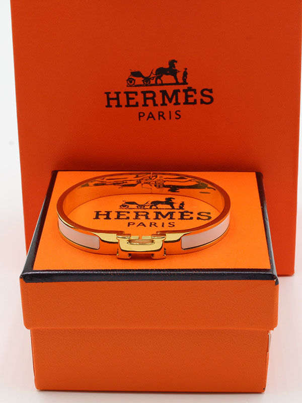 اسواره هيرمز SLIM اسواره HERMES ابيض ذهبي 