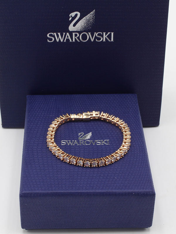 اساور تنس سواروفسكي بيق زركون 384 اسواره Swarovski روز ذهبي