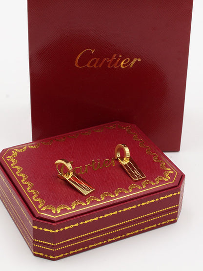 حلق كارتير ميتال لوقو حلق CARTIER ذهبي 