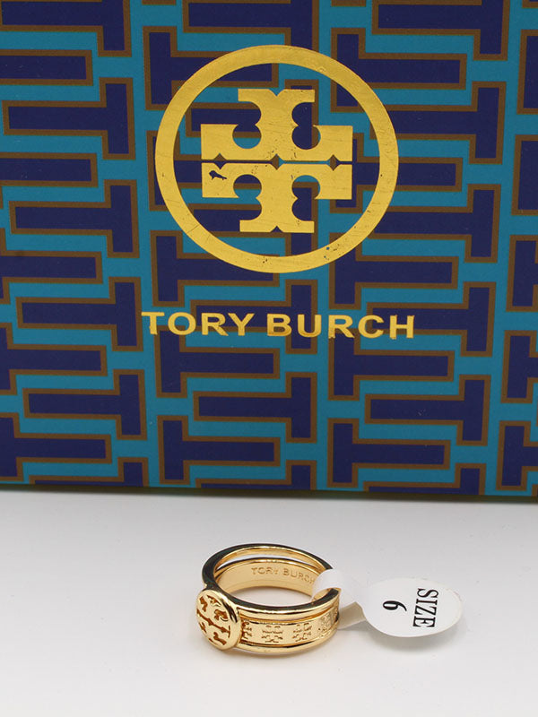 خاتم توري بورش دبل رنقز خواتم tory burch ذهبي 6 