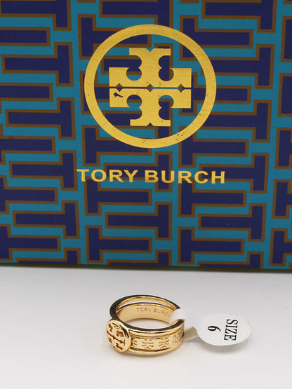 خاتم توري بورش دبل رنقز خواتم tory burch ذهبي 6 