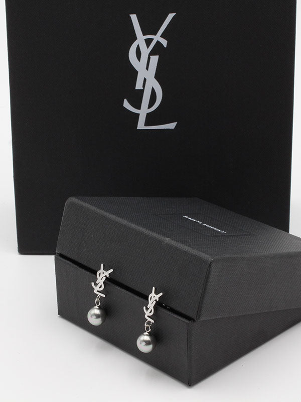 حلق ايف سان لوران لولو حلق ysl فضي 