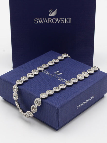 سلسال عقد سواروفسكي كامل زركون سلسال Swarovski فضي 