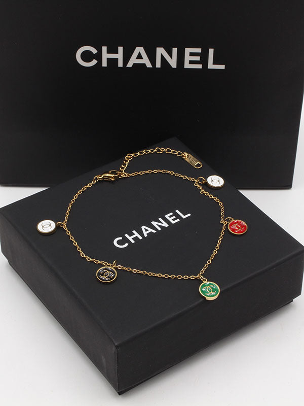 خلحال شانيل بندنتس بلاك اند وايت خلخال chanel