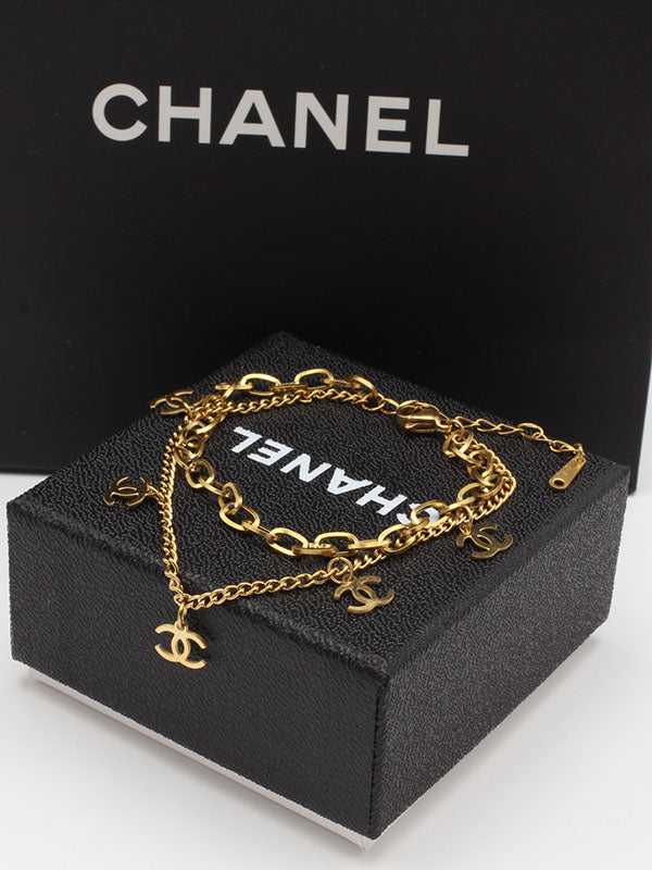 اسوارة شانيل جنزير طبقتين لوقو اسواره chanel  