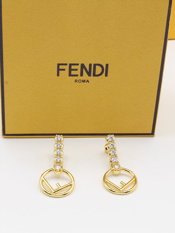 حلق فندي طويل بلوقو حلق fendi ذهبي 