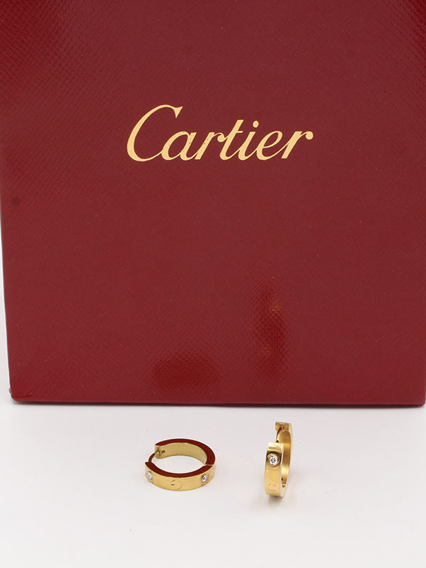 حلق كارتير مدور وسط زركون حلق CARTIER  