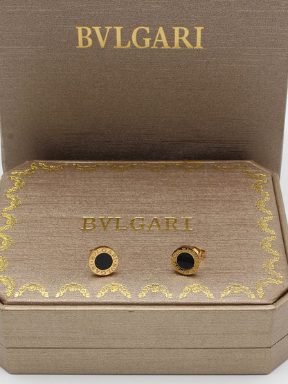 حلق بولغاري ملون صغير حلق bvlgari ذهبي اسود 