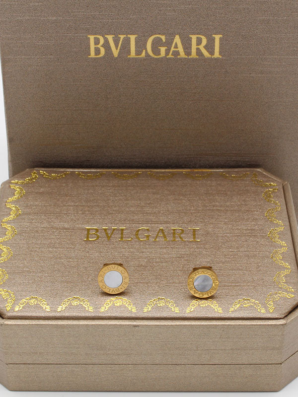 حلق بولغاري ملون صغير حلق bvlgari ذهبي ابيض 