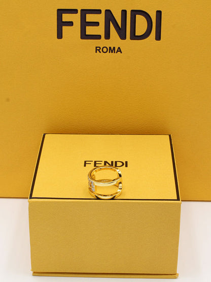 خاتم فندي عريض لوقو خواتم fendi  