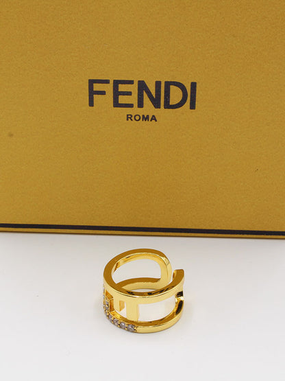 خاتم فندي عريض لوقو خواتم fendi  