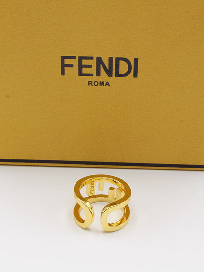 خاتم فندي عريض لوقو خواتم fendi  