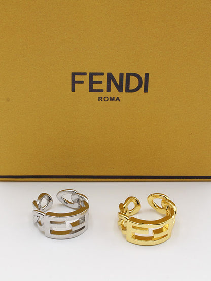 خاتم فندي جنزير لوقو خواتم fendi  