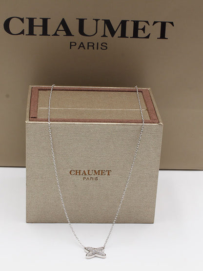 سلسال شوميه زركون فضي سلسال chaumet  