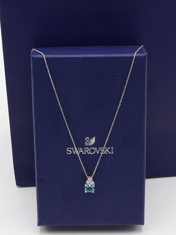 سلسال سواروفسكي زركون فضي سماوي سلسال Swarovski  