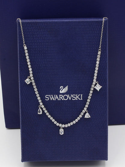 سلسال سواروفسكي تنس تشوكر زركون سلسال Swarovski فضي 