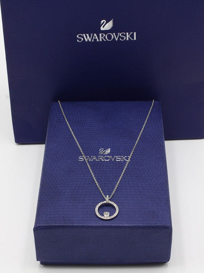 سلسال سواروفسكي راوند ان زركون سلسال Swarovski فضي 